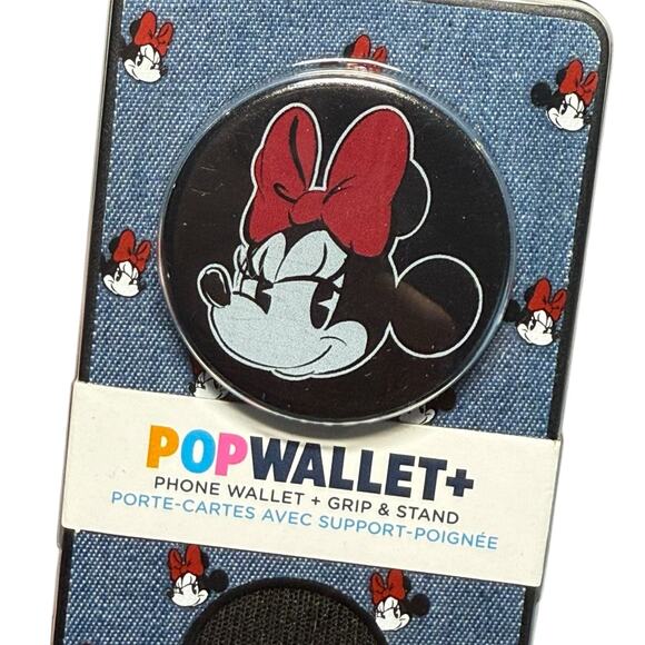 Pop Sockets Popwallet Plus Disney Minnie Mouse CC ID Holder Wallet Grip Stand - Picture 2 of 3